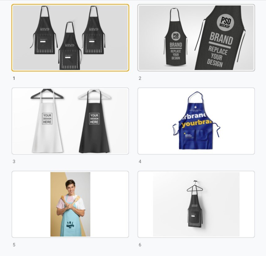 Tải mẫu mockup tạp dề đẹp, chất, sang trọng file vector AI, EPS, PSD