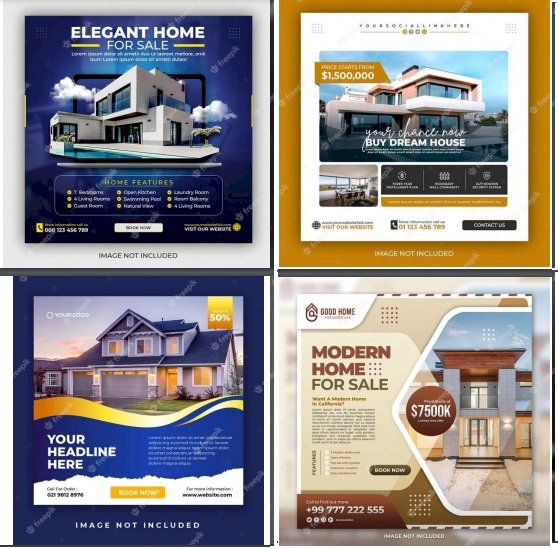 Mẫu poster bất động sản đẹp file Vectors, AI, EPS, PSD tải miễn phí