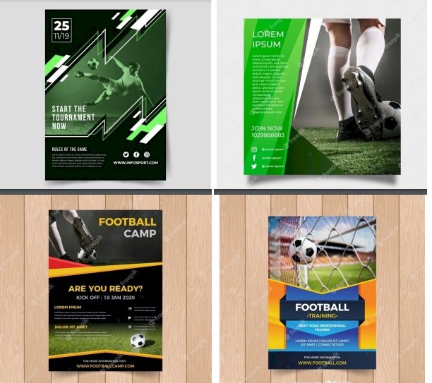 Mẫu poster bóng đá đẹp file Vectors, AI, EPS, PSD tải miễn phí