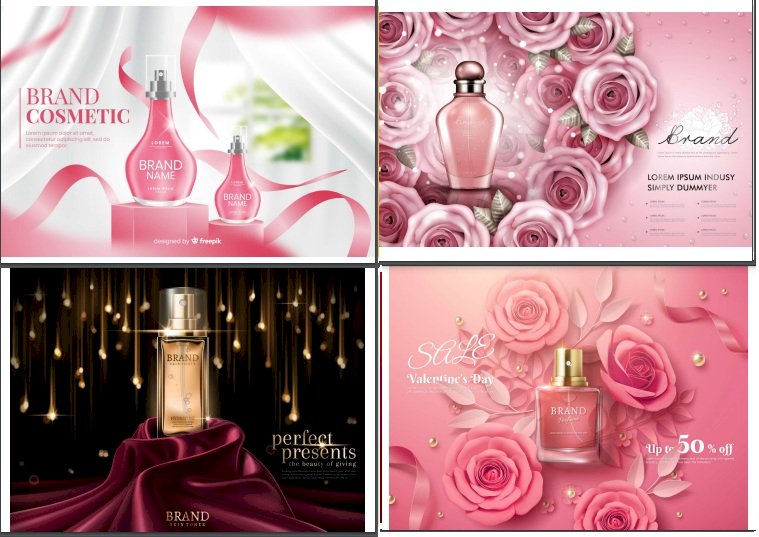 Mẫu poster nước hoa đẹp file Vectors, AI, EPS, PSD tải miễn phí