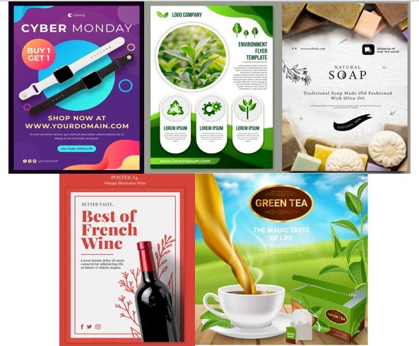 Mẫu poster quảng cáo sản phẩm đẹp, sáng tạo file vector, AI, EPS, PSD