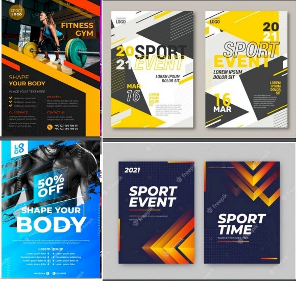 Mẫu poster thể thao đẹp file Vectors, AI, EPS, PSD tải miễn phí