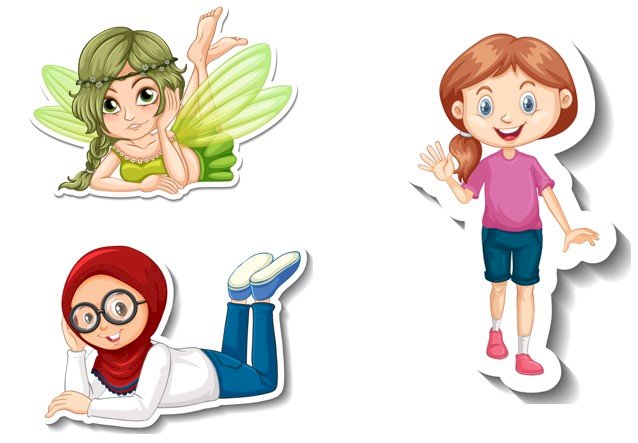 Top 100 mẫu sticker cute girl, dễ thương, chất, ngầu file PNG, Vector