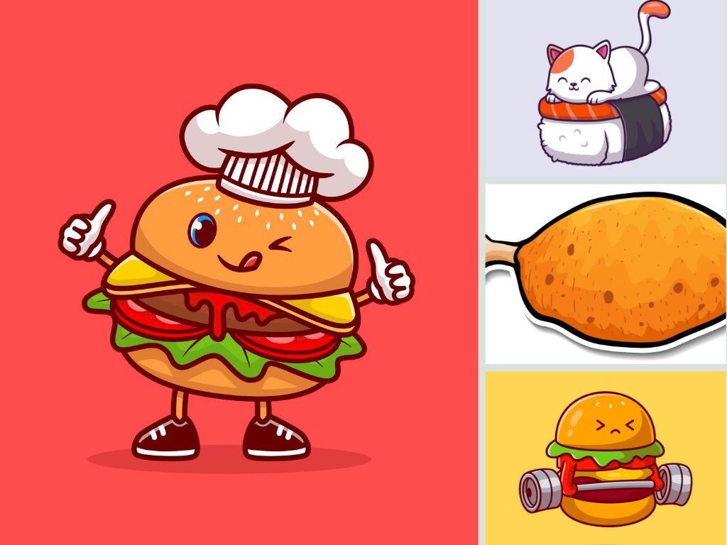 Top 100 mẫu sticker đồ ăn cute, dễ thương, chất, ngầu file PNG, Vector