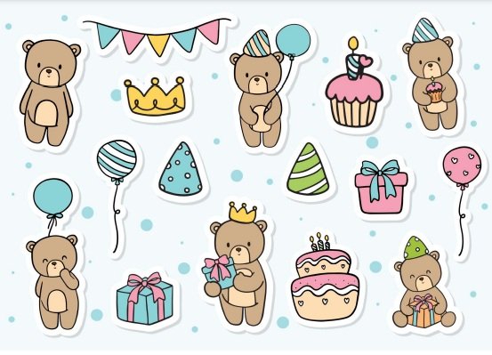 Top 100 mẫu sticker gấu cute dễ thương, chất, ngầu file PNG, Vector