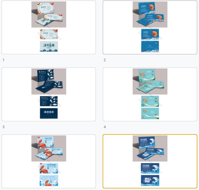 Mẫu card visit hải sản đẹp file Vectors, AI, EPS, PSD tải miễn phí
