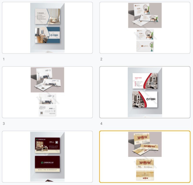 Mẫu card visit nội thất đẹp file Vectors, AI, EPS, PSD tải miễn phí