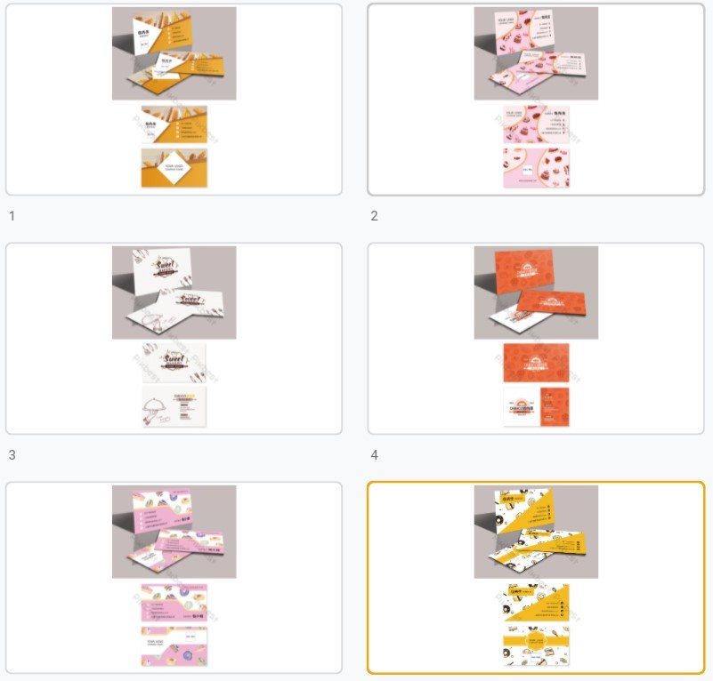 Mẫu card visit tiệm bánh đẹp file Vectors, AI, EPS, PSD tải miễn phí