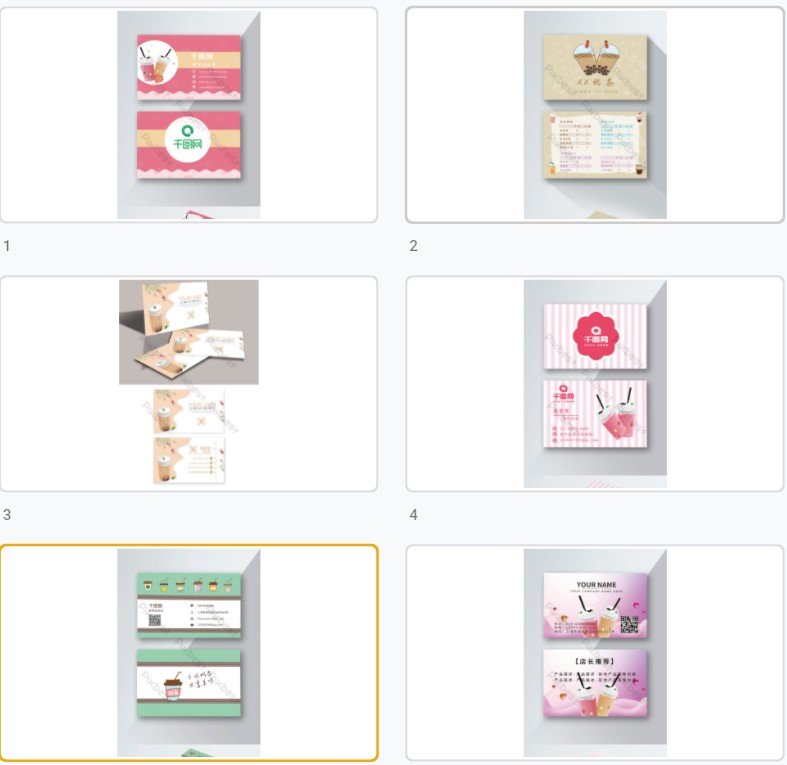 Mẫu card visit trà sữa đẹp file Vectors, AI, EPS, PSD tải miễn phí