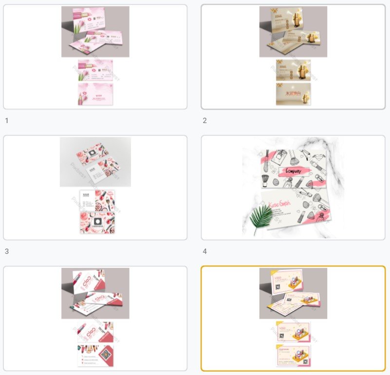 Mẫu card visit mỹ phẩm đẹp file Vectors, AI, EPS, PSD tải miễn phí