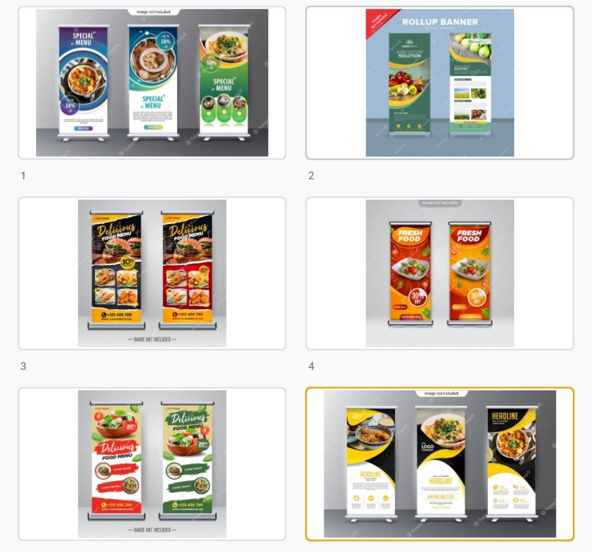 Mẫu standee đồ ăn đẹp file Vectors, AI, EPS, PSD tải miễn phí