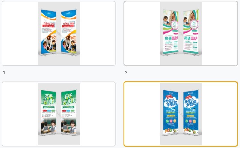 Mẫu standee trung tâm tiếng anh đẹp file Vectors, AI, EPS, PSD tải miễn phí