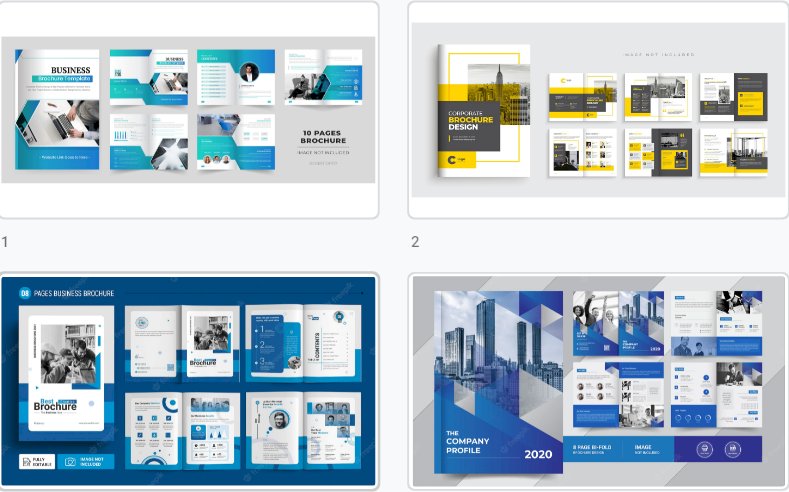 Mẫu brochure công ty file vector AI, EPS, PSD đẹp, miễn phí