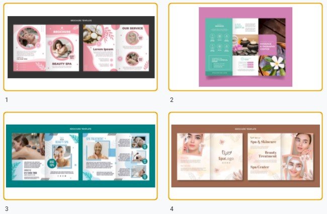 Mẫu brochure spa đẹp file Vectors, AI, EPS, PSD