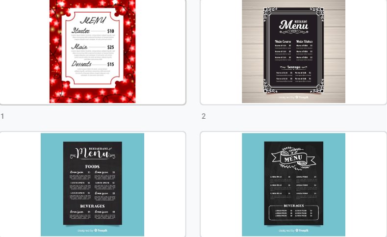 Mẫu chữ menu đẹp file vector AI, EPS, PSD đẹp, miễn phí