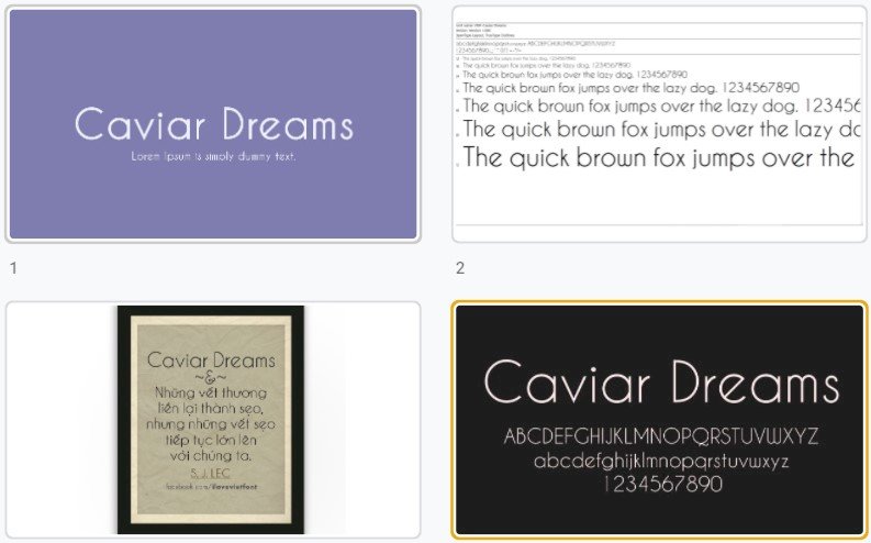 Tổng hợp bộ mẫu Caviar Dreams tiếng Việt đẹp miễn phí