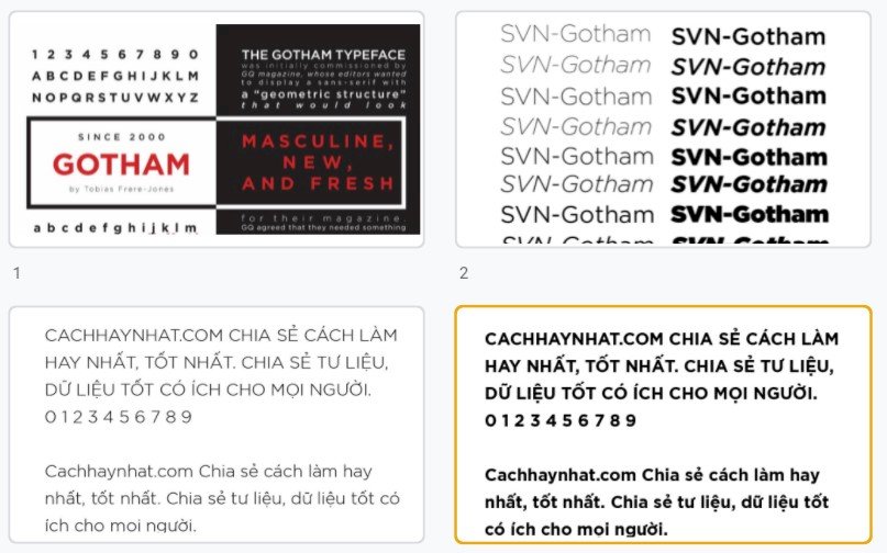 Tổng Hợp Bộ Mẫu Font Gotham Tiếng Việt Đẹp Miễn Phí