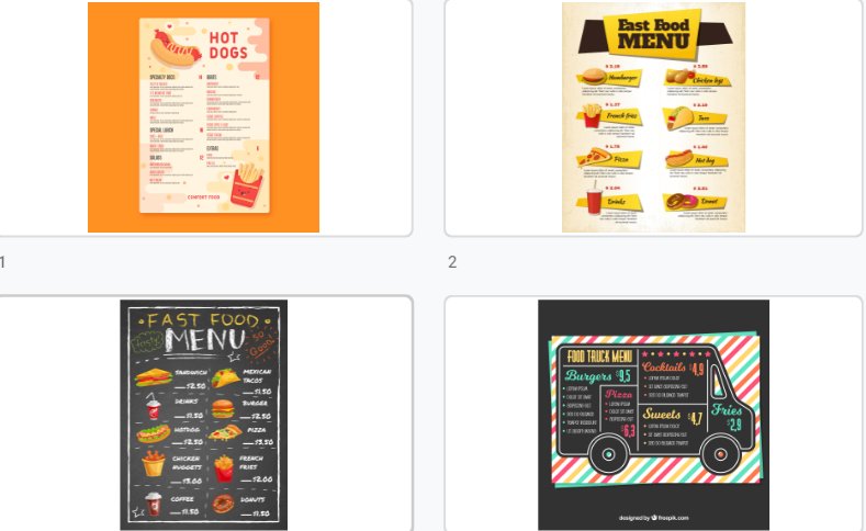 Chọn mẫu menu là công đoạn đầu tiên để tạo nên một menu hoàn hảo. Tuy nhiên, quá trình này lại không hề đơn giản. Hãy để chúng tôi giúp bạn chọn một mẫu menu đẹp và phù hợp với phong cách của quán để thu hút khách hàng.