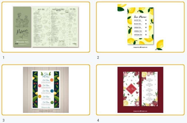 Mẫu menu trà chanh đẹp file Vectors, AI, EPS, PSD