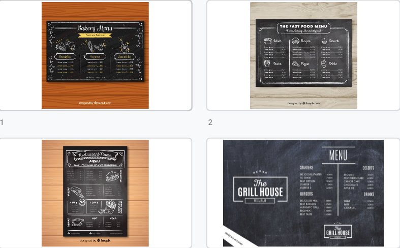 Mẫu menu treo tường file vector AI, EPS, PSD đẹp, miễn phí