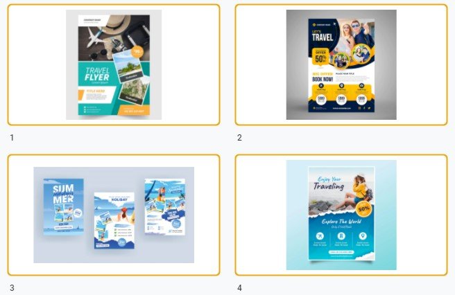 Mẫu tờ rơi du lịch đẹp file Vectors, AI, EPS, PSD