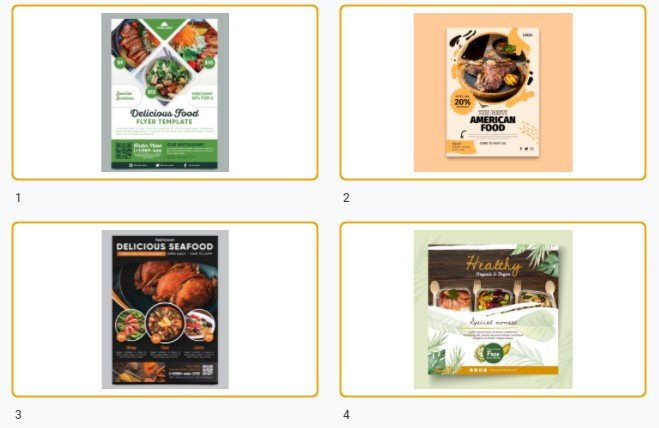 Mẫu tờ rơi quảng cáo đồ ăn thu hút file Vectors, AI, EPS, PSD