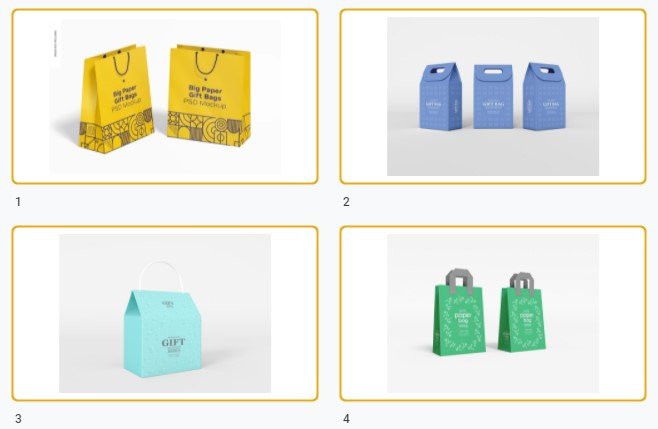 Mẫu túi giấy đựng quà đẹp file Vectors, AI, EPS, PSD