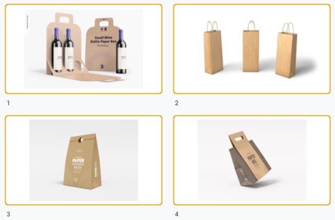 Mẫu túi giấy đựng rượu sang trọng file Vectors, AI, EPS, PSD
