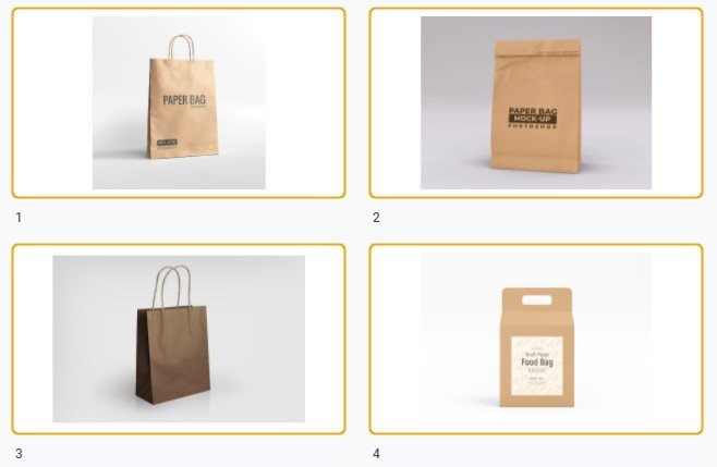 Mẫu túi giấy đựng thực phẩm file Vectors, AI, EPS, PSD