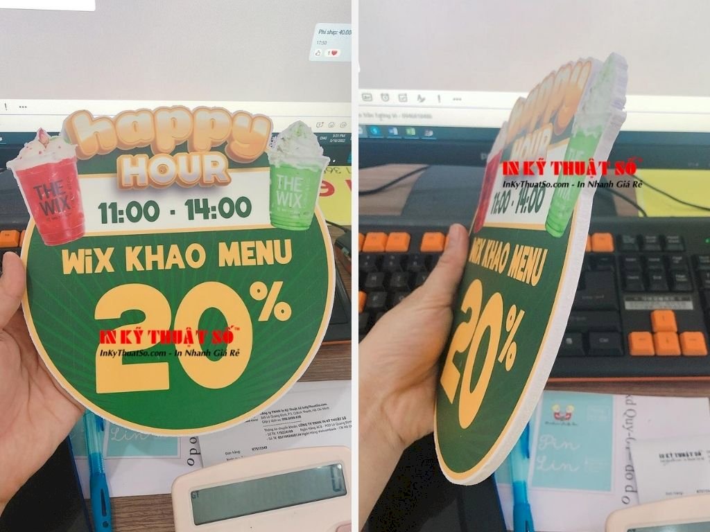 In vật phẩm quảng cáo sản phẩm khuyến mãi - Happy Hour