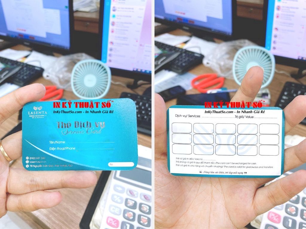 In thẻ dịch vụ Services Card, in phiếu dịch vụ, thẻ liệu trình, in thẻ giấy theo yêu cầu