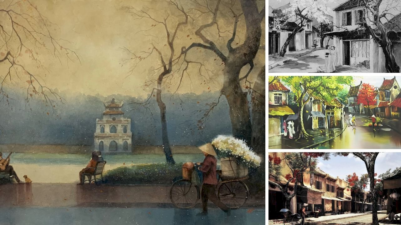 101 mẫu tranh phong cảnh Hà Nội đẹp nhất, chất lượng cao, tải miễn phí