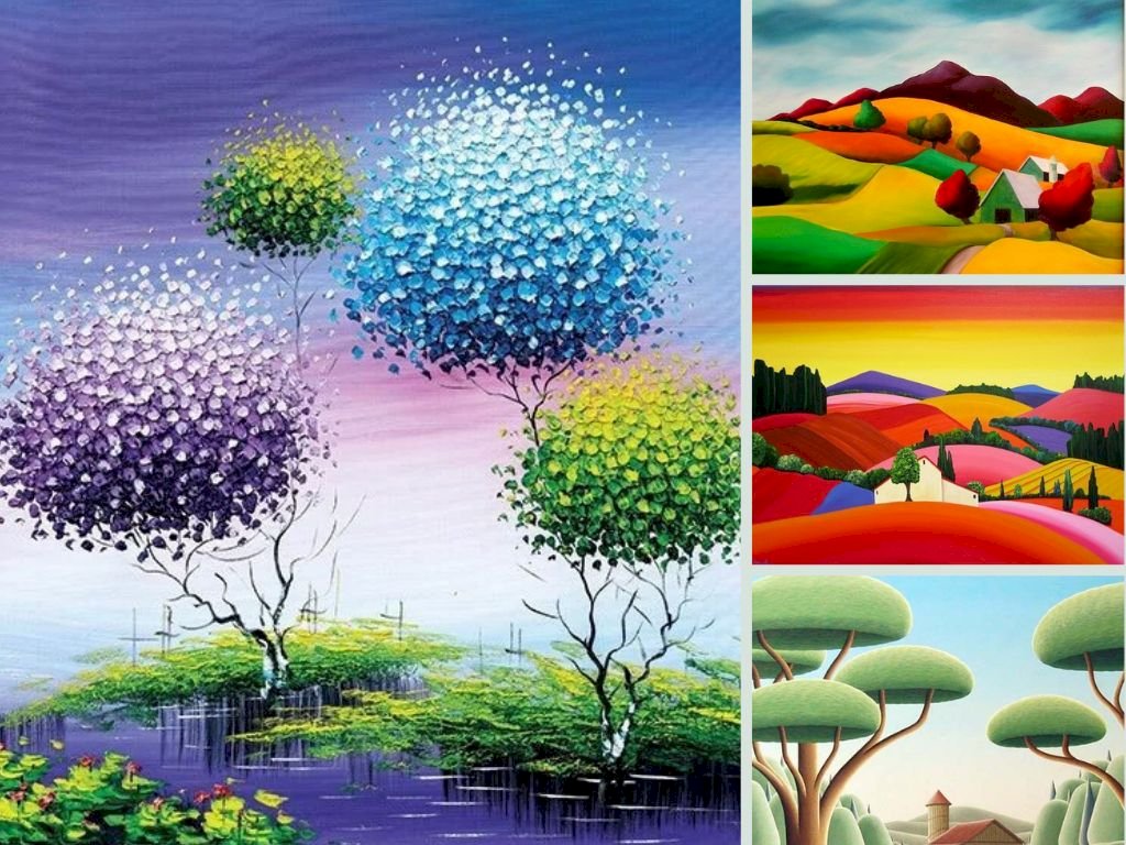 101 mẫu tranh phong cảnh hiện đại đẹp nhất, chất lượng cao, tải miễn phí