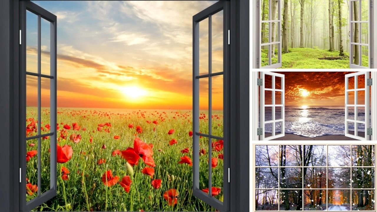 101 mẫu tranh dán tường cửa sổ 3D đẹp nhất, chất lượng cao, tải miễn phí