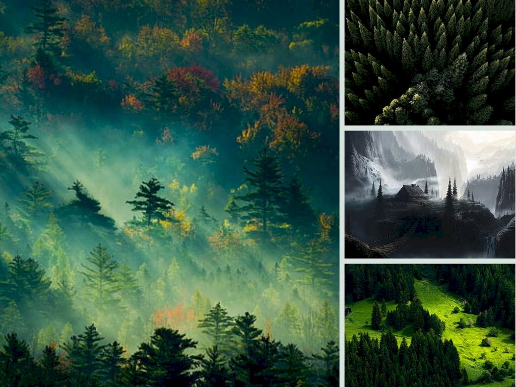 Tranh vẽ cảnh thiên nhiên rừng cây xanh bằng sơn dầu  Tranh AmiA