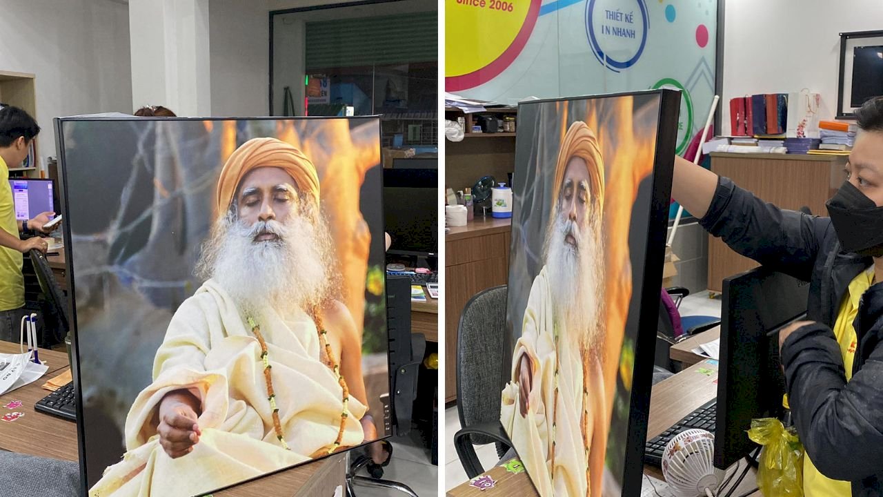 In tranh PP bồi formex đóng khung đen sang trọng