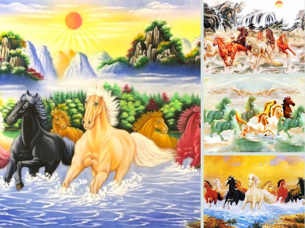 101 mẫu tranh dán tường 3D bát mã đẹp nhất, chất lượng cao, tải miễn phí