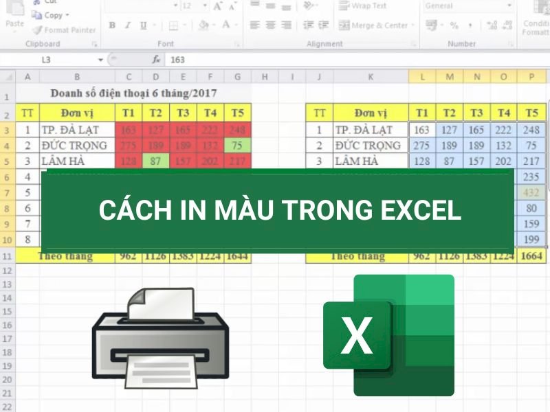 Làm thế nào để đổi màu in trong Excel 2016?
