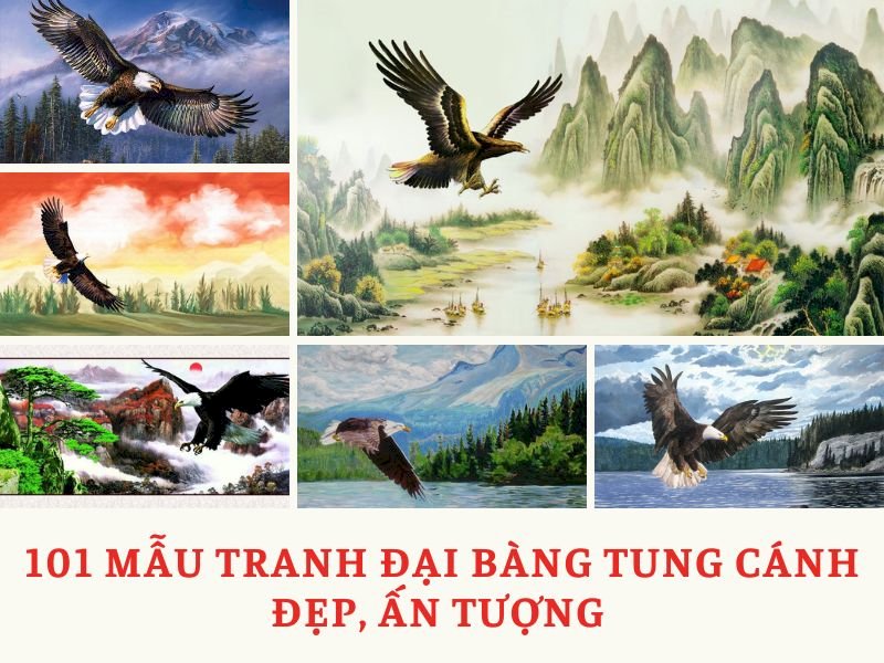 101 Mẫu Tranh Đại Bàng Tung Cánh Đẹp, Uy Dũng, Phong Thuỷ May Mắn