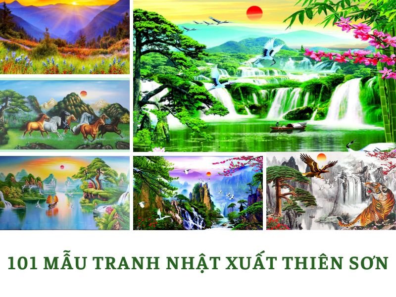 101 mẫu tranh Nhật Xuất Thiên Sơn đẹp, ý nghĩa