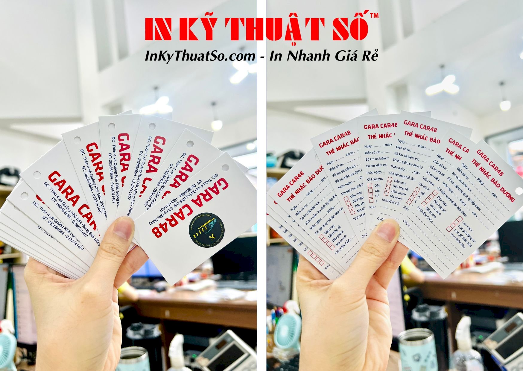 In thẻ bảo dưỡng theo yêu cầu TPHCM