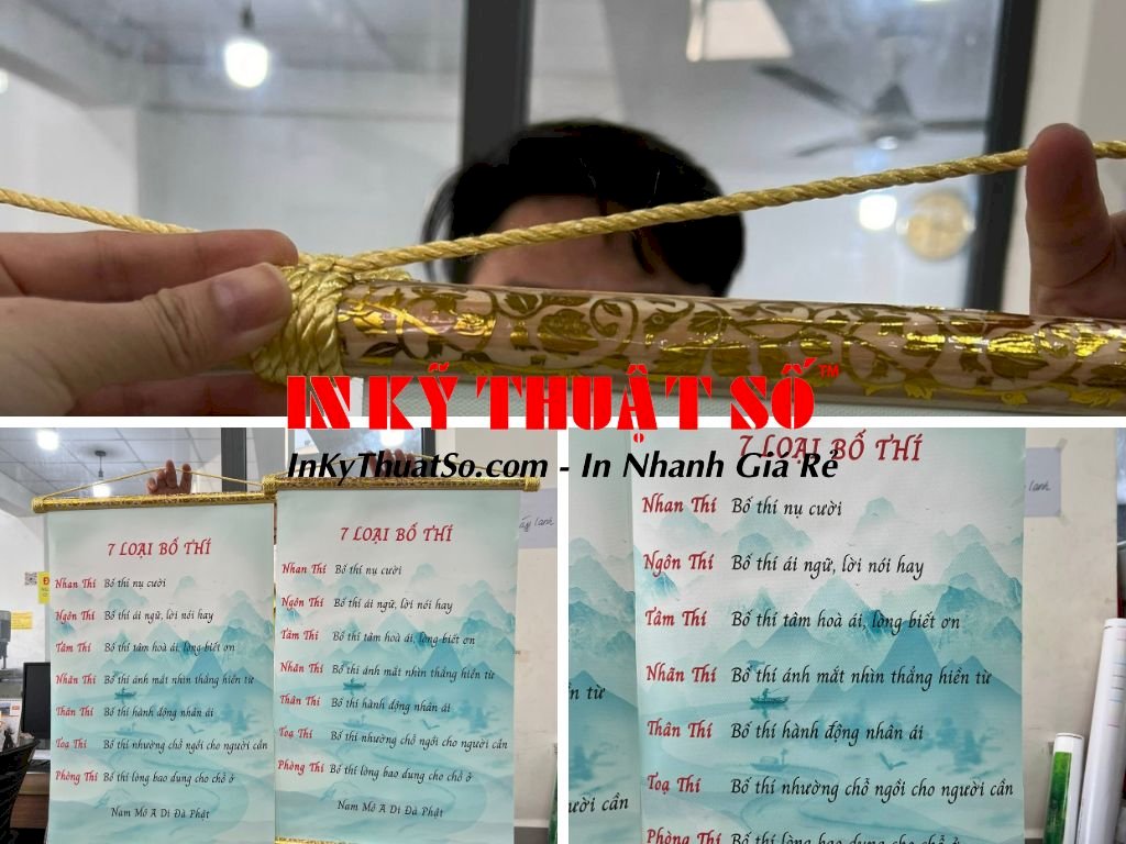 In vải Canvas làm tranh treo tường, tranh châm ngôn, danh ngôn, thư pháp