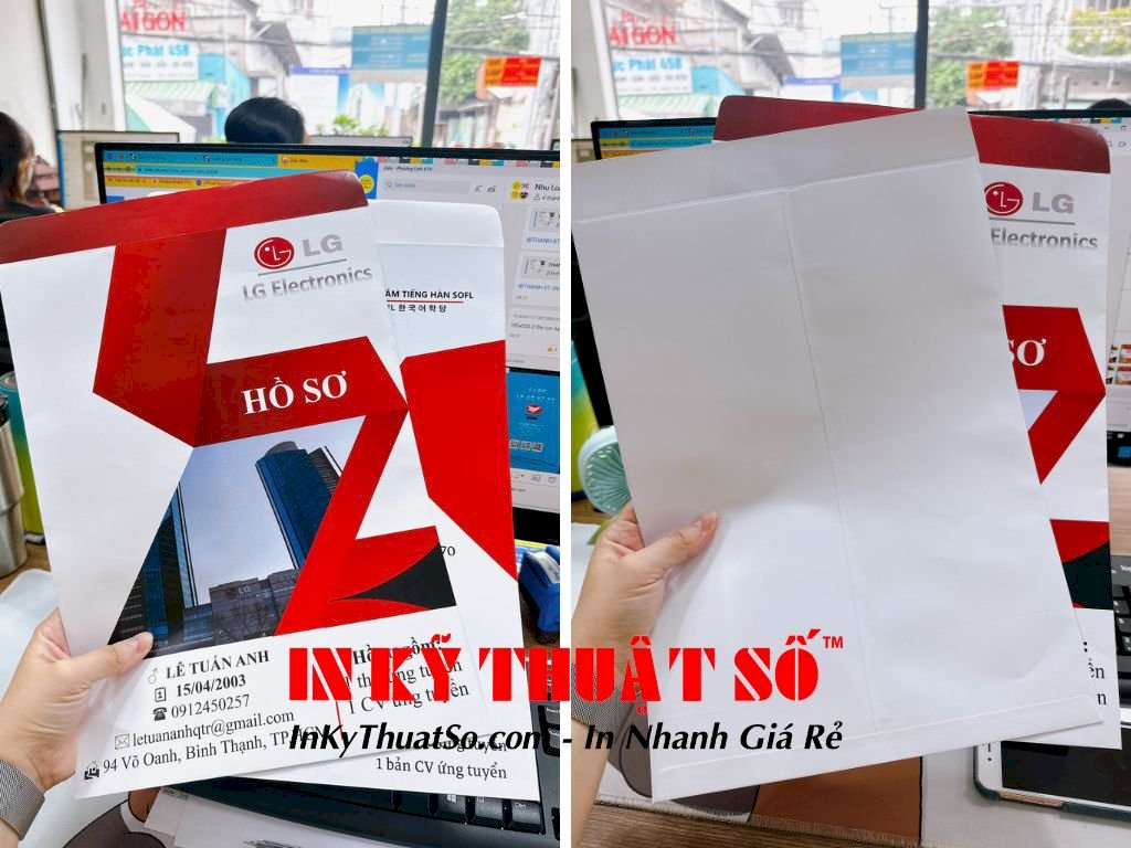 In bao thư giá rẻ TPHCM - in bao thư hồ sơ A4, bao thư đựng hợp đồng A4