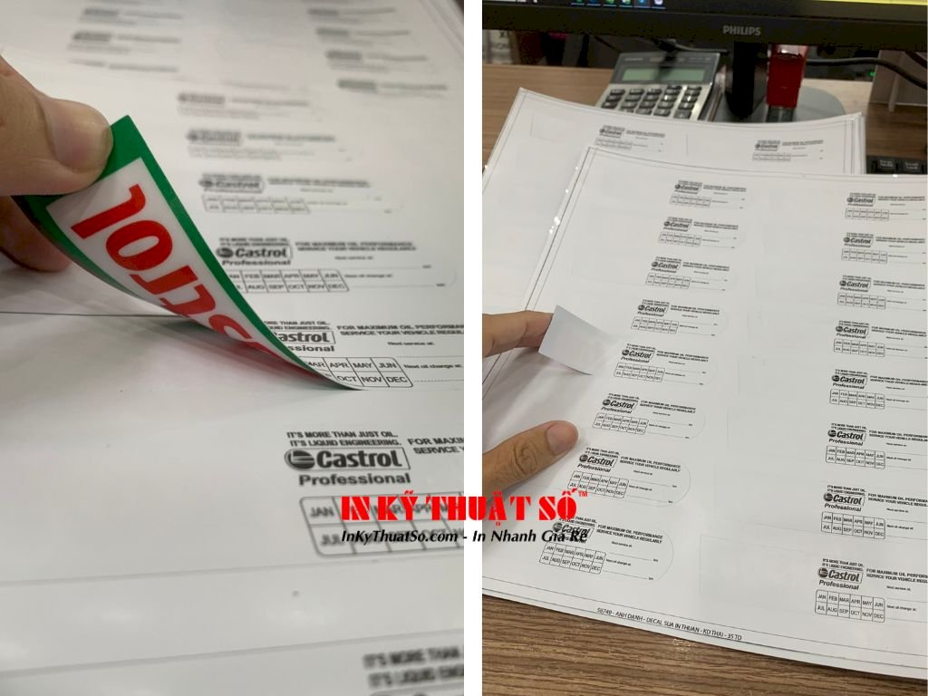 In tem nhãn mác in 2 mặt dán chai lọ nhựa thủy tinh trong suốt xem được mặt trước và mặt trong