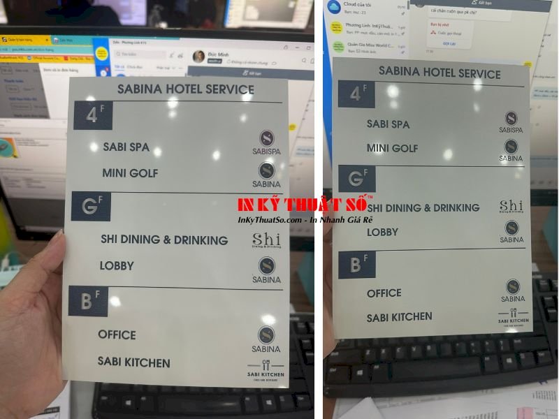 In bảng inox nhôm xước hướng dẫn lối đi, bảng chỉ dẫn lối đi cho khách sạn, resort, tòa nhà, công ty, chung cư