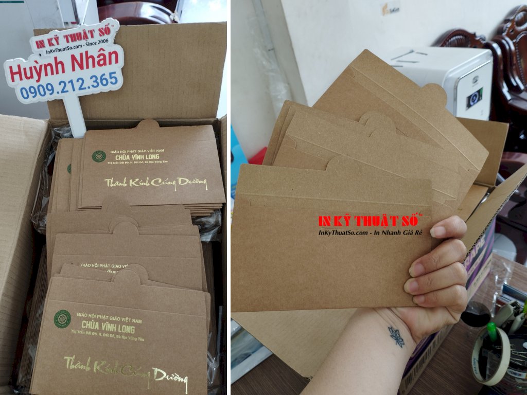 In bao thư cúng dường giúp để lại thông tin một cách tinh tế và hiện đại