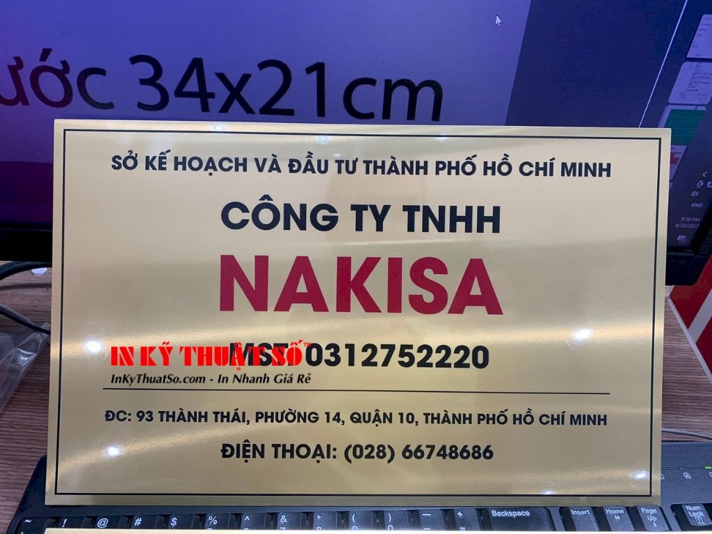 In UV trên inox làm bảng tên công ty Bình Thạnh, TPHCM - Thiết kế bảng hiệu công ty đẹp, in lấy ngay