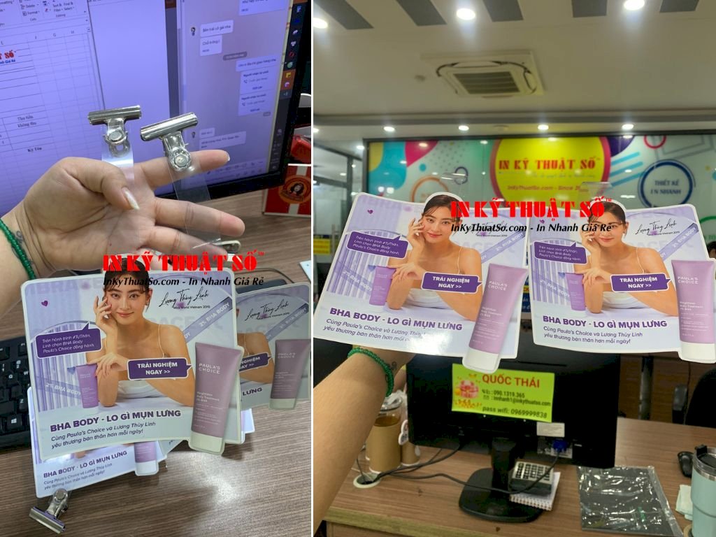 In wobbler thân nhựa quảng cáo cực đẹp