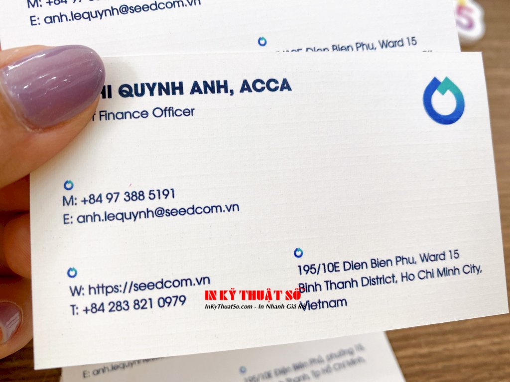 In card visit giấy mỹ thuật K08, card visit Chief Financial Officer giám đốc tài chính - INKTS658