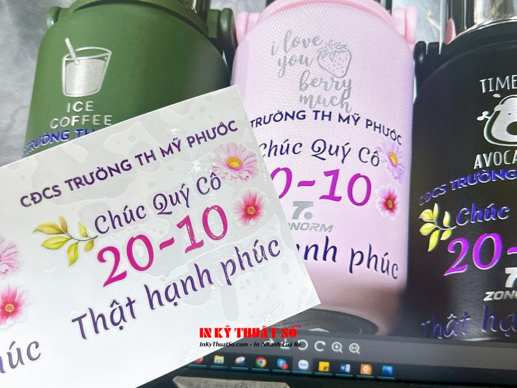 In ấn UV DTF lời chúc lên ly giữ nhiệt làm quà tặng số lượng lớn - INKTS772